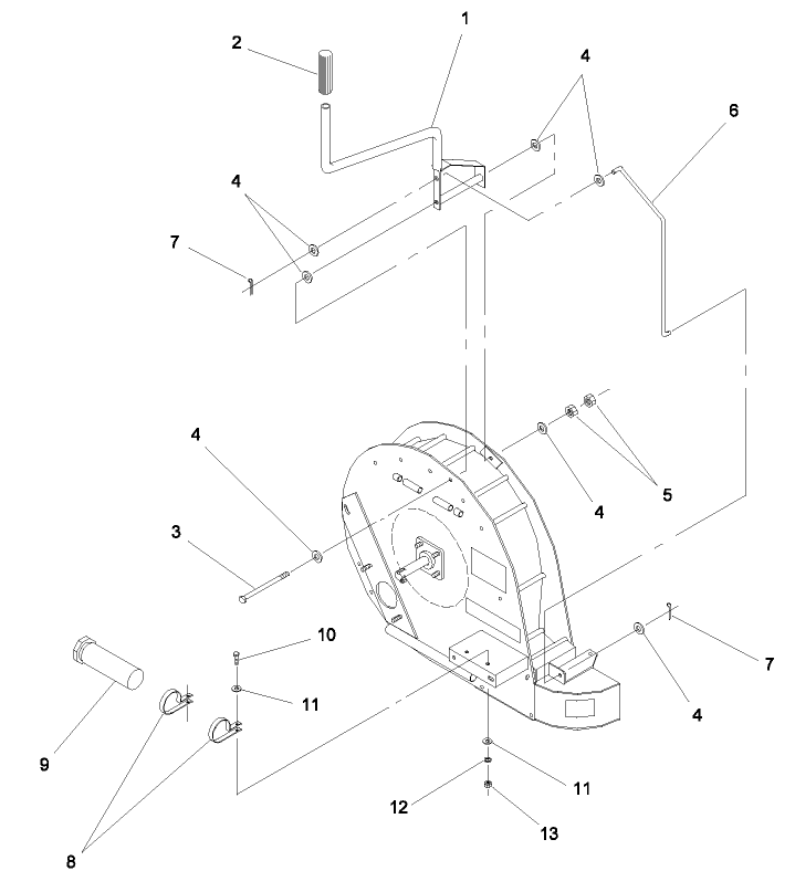 Deflector Handle and Manual Tube Assembly