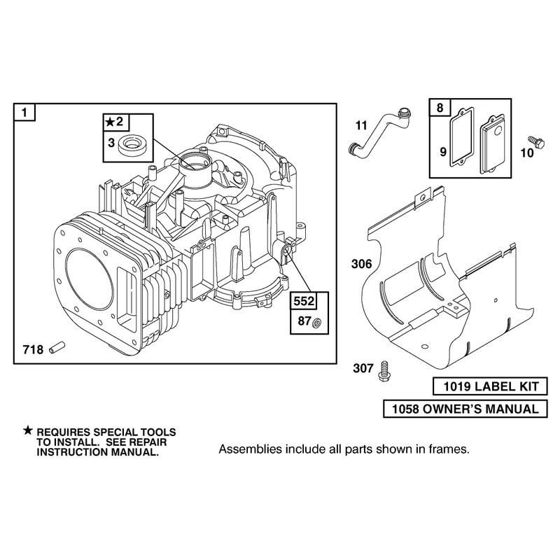 Cylinder Assembly Briggs and Stratton Model 312777-0128-E1