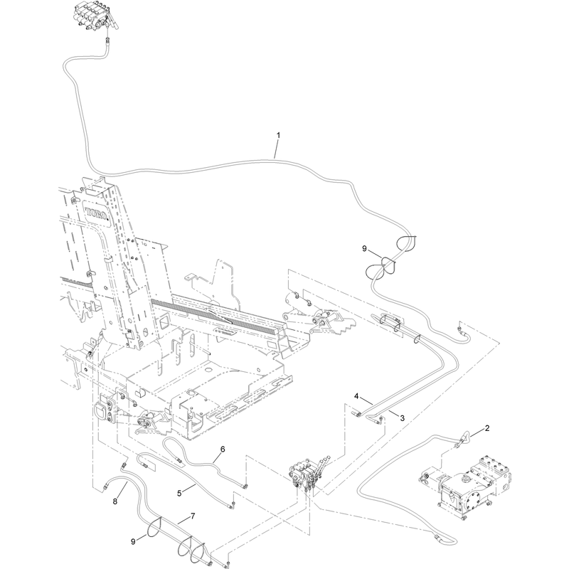 Thrust Frame Hydraulic Hose Assembly No 4