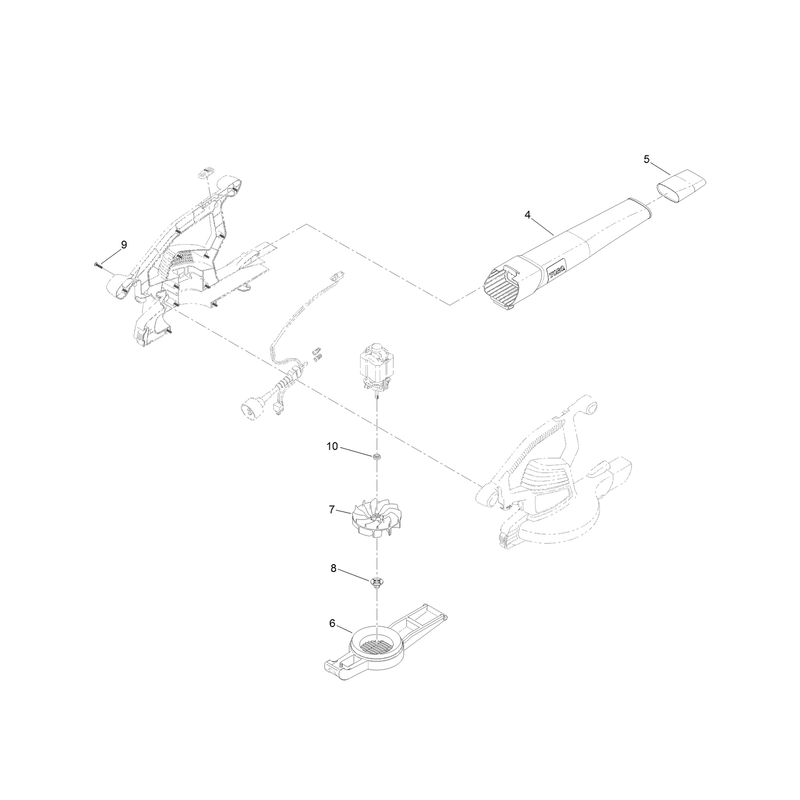 Blower Tube and Impeller Assembly