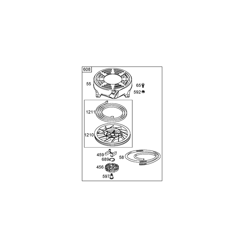 Starter Assembly Briggs and Stratton 125K02-0187-E1