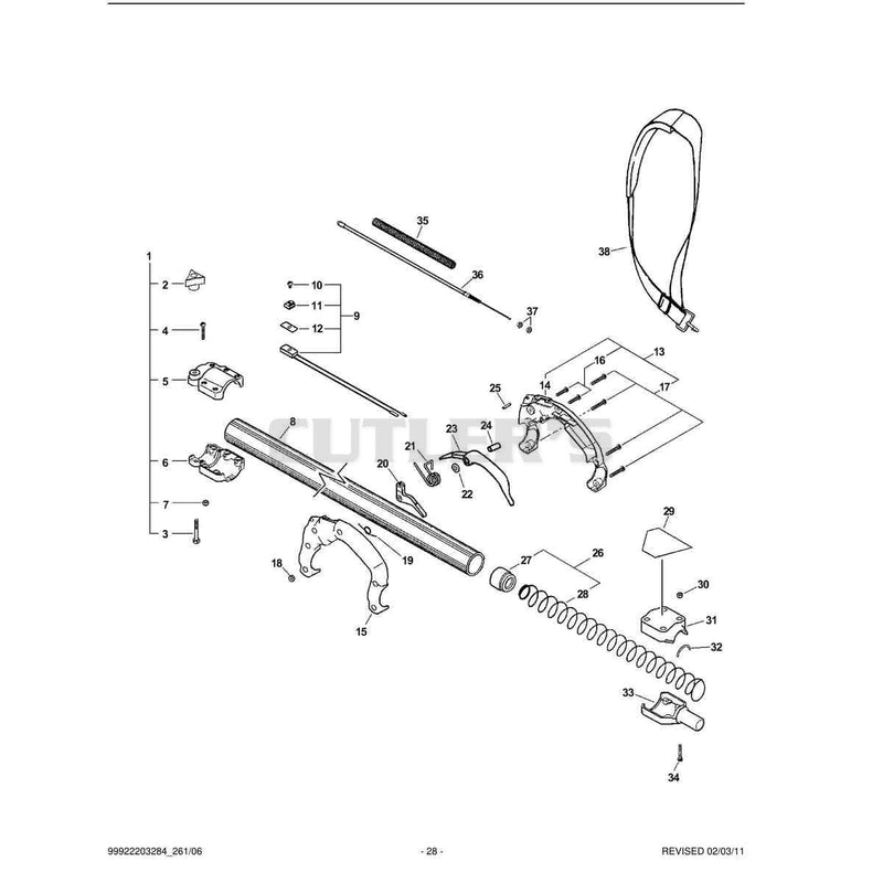 Main Pipe,Throttle Cable, Stop Switch