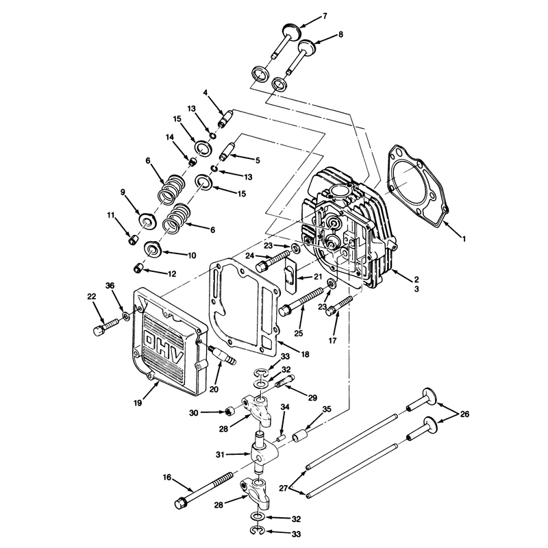 14hp Engine Cylinder Head and Valves Assembly