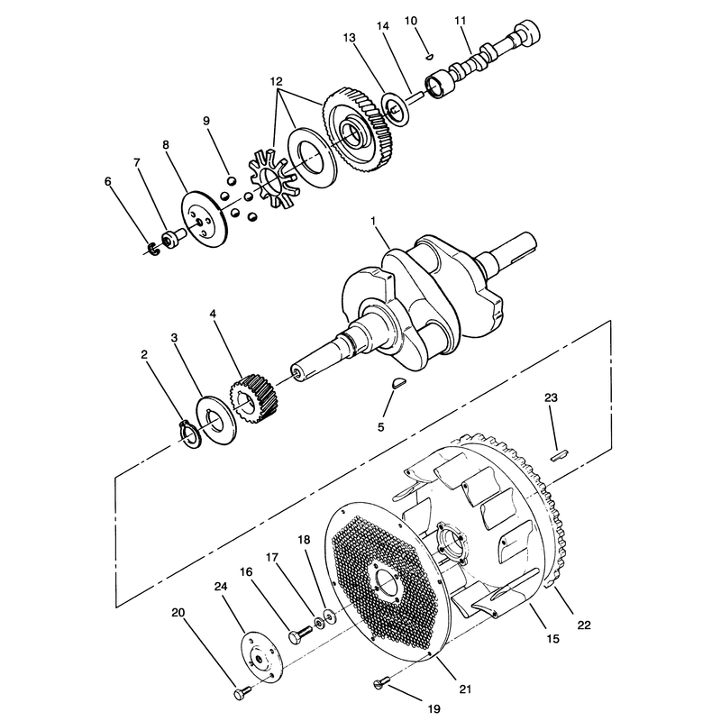 Crankshaft Camshaft and Flywheel Assembly