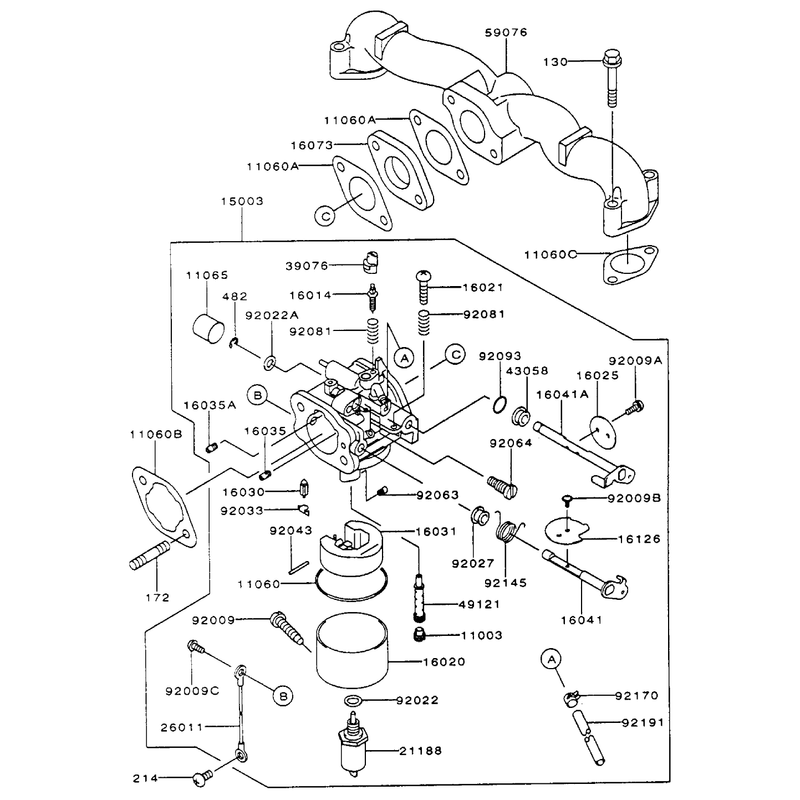 Carburetor Assembly Kawasaki Fh500v-As10