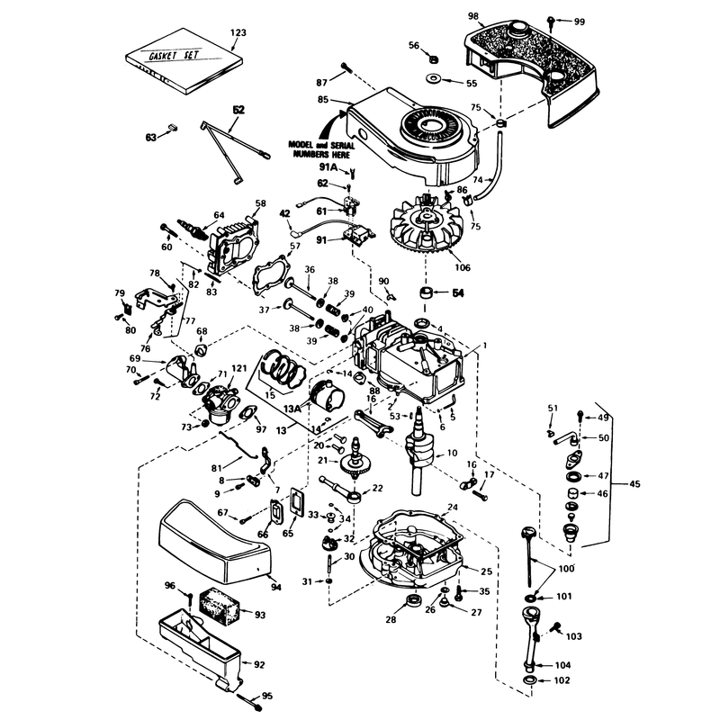 Engine Tecumseh Model No Tnt 100-10084e