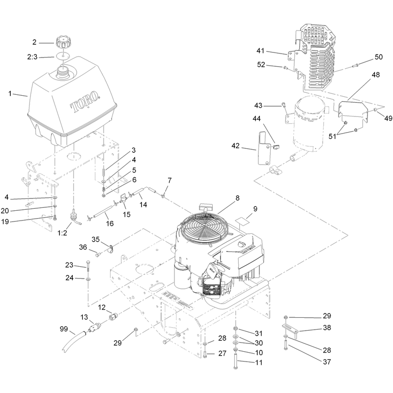 Engine and Fuel System Assembly
