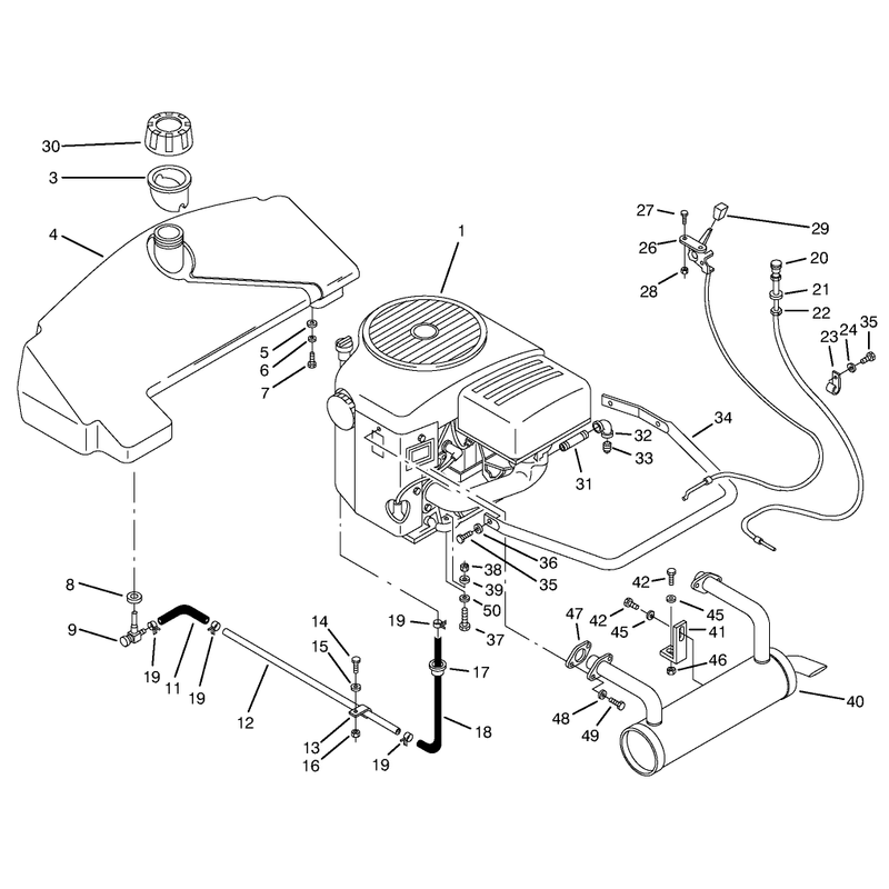 Engine and Fuel System Assembly