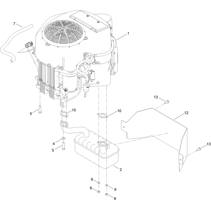 Engine and Muffler Assembly