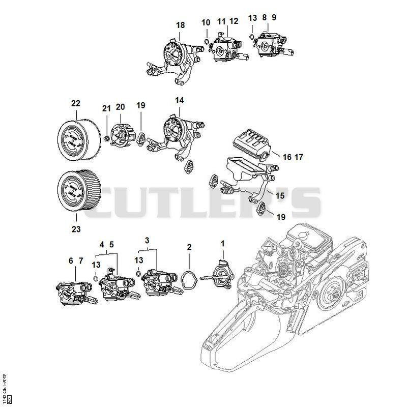 Carburetor bracket, Air filter