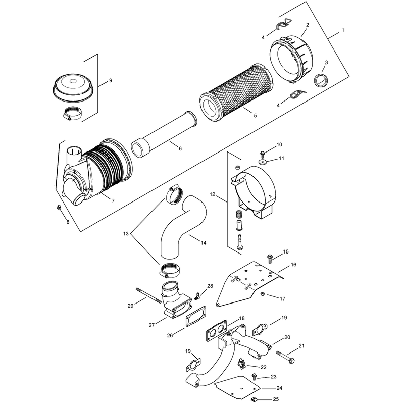 Air Intake and Filtration Assembly Kohler CH750-0010