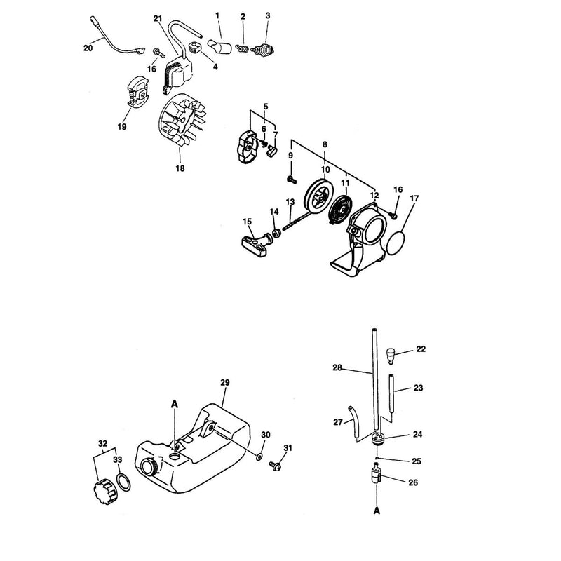 STARTER, IGNITION, CLUTCH, FUEL SYSTEM