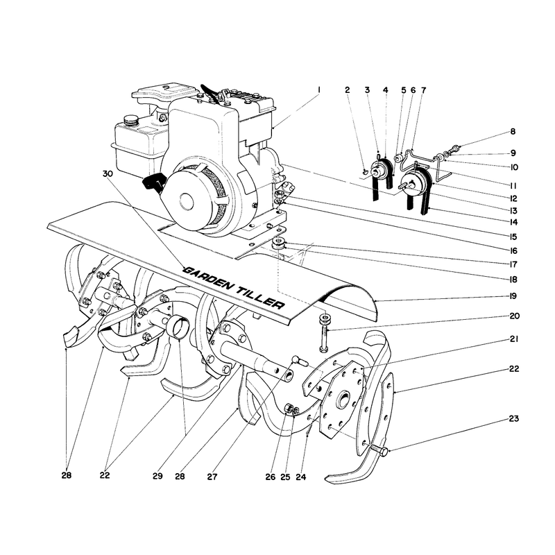 Tine And Engine Assembly