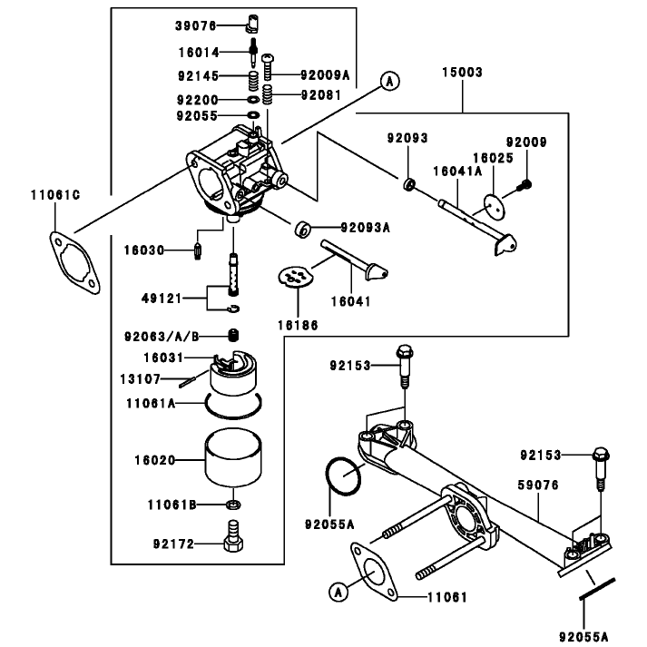 Carburetor Assembly Kawasaki FH381V-AS25