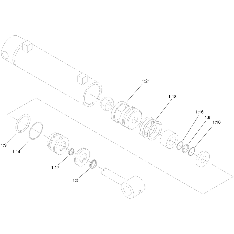Hydraulic Cylinder Assembly No 107-9471