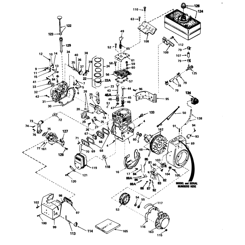 Engine Tecumseh Model No. Hm 80-155169j