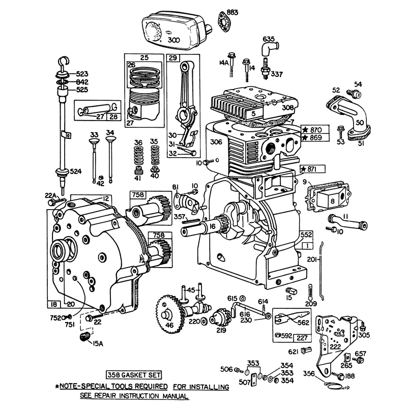 Engine Briggs & Stratton Model No. 252416-0190-01