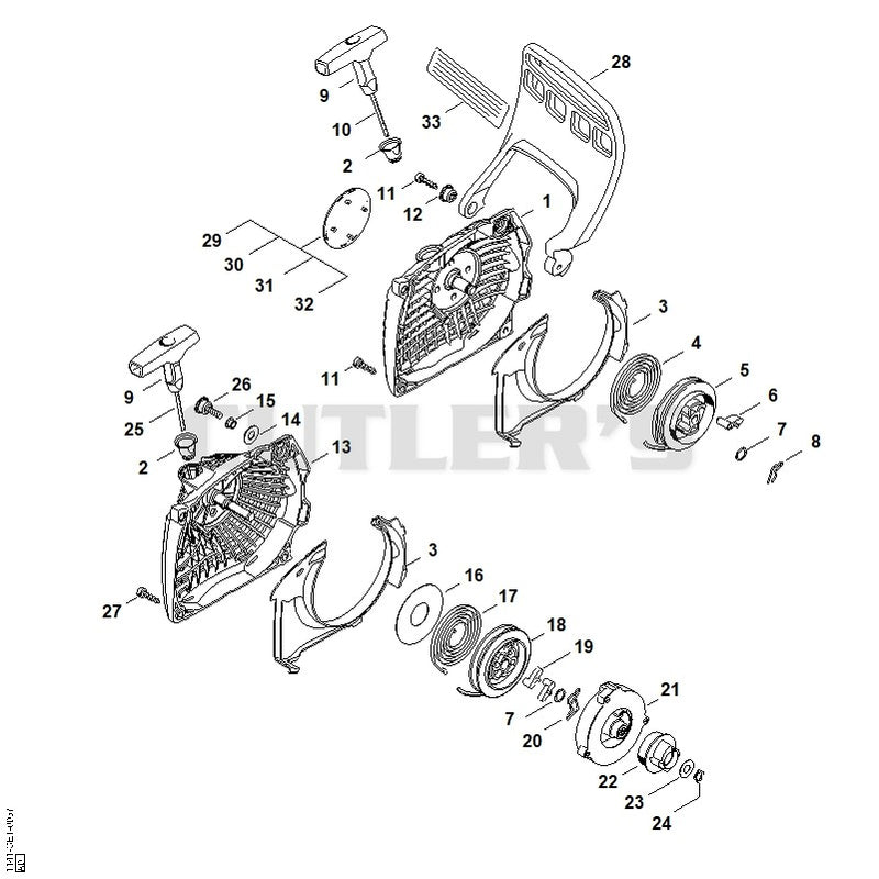Rewind starter, Hand guard