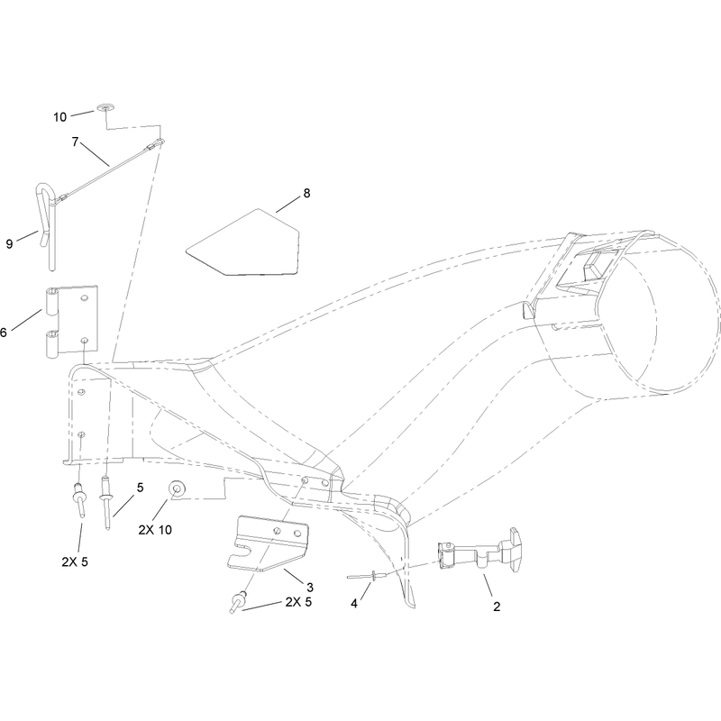 42 Inch Bagger Chute Assembly No. 110-6500