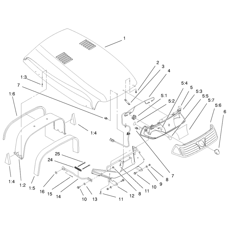 Hood and Headlight Assembly