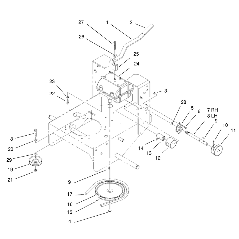 Transmissino and Idler Pulley Assembly
