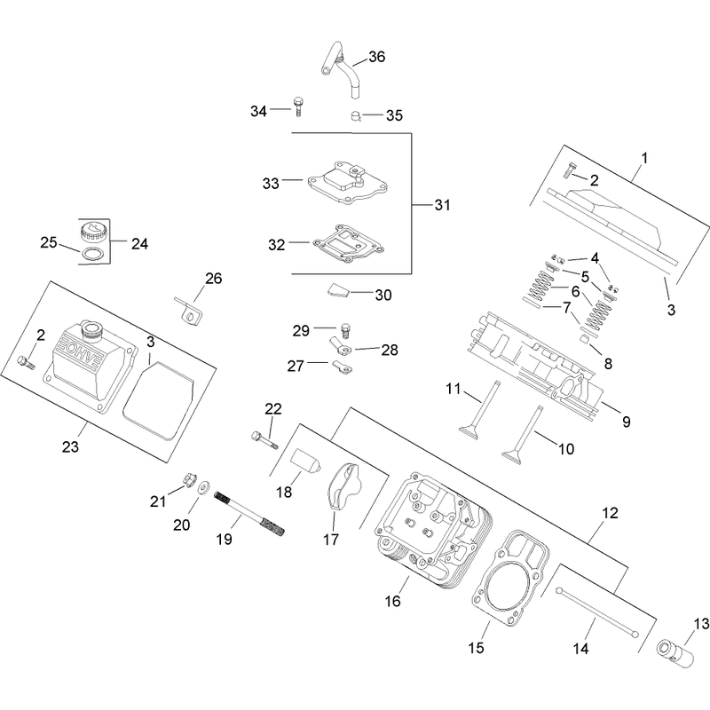 Head Valve and Breather Assembly Kohler CH20S-64725