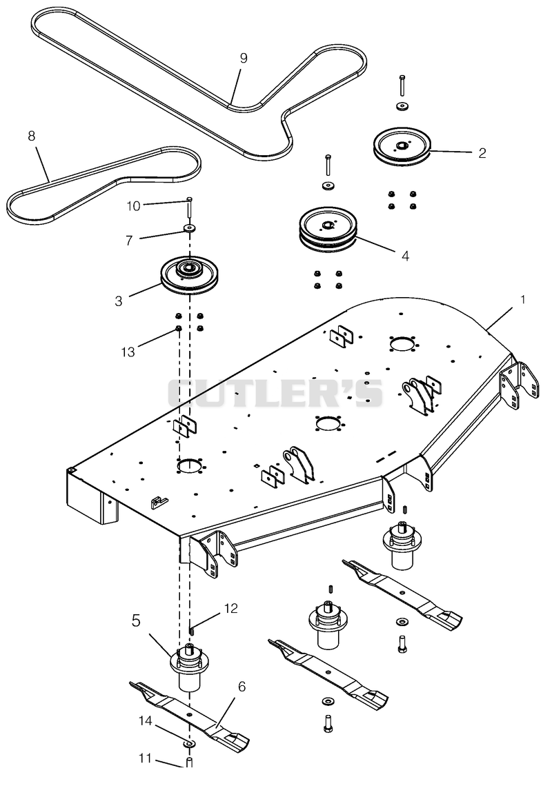 Deck, Belts, Blades And Spindles - 60"