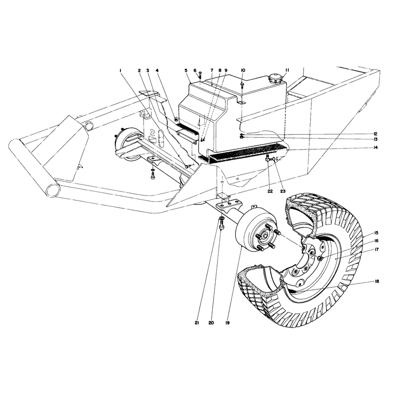 Front Axle and Gas Tank Assembly