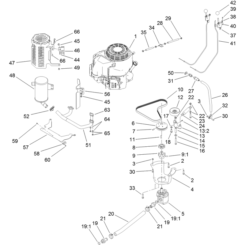 Engine and Gear Pump Assembly