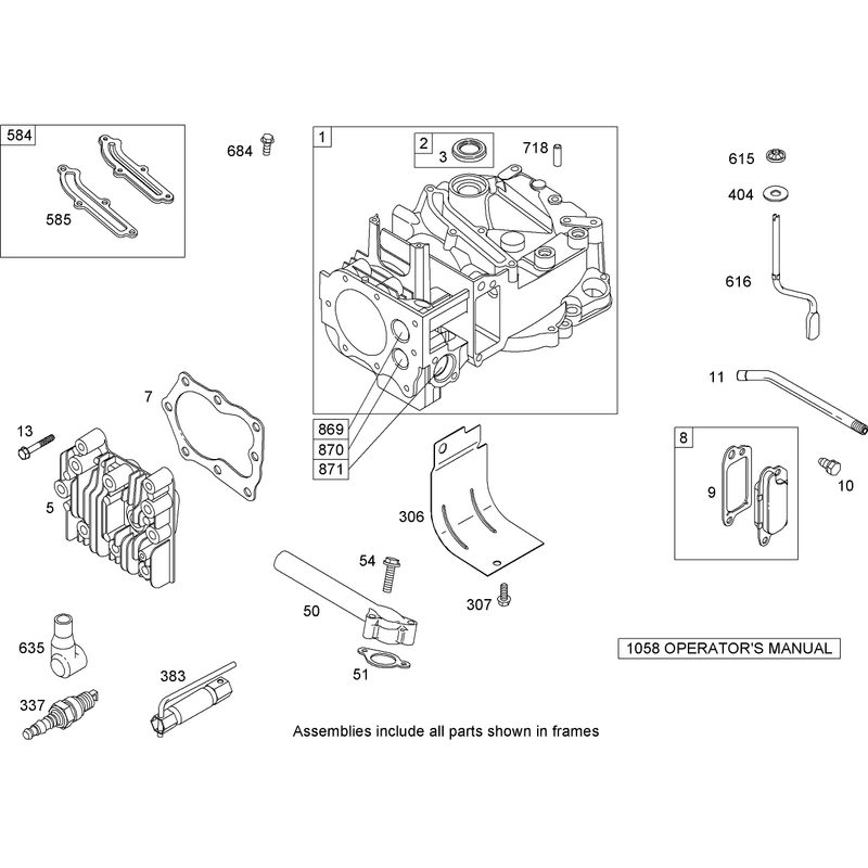 Cylinder Assembly Briggs and Stratton 12H802-2032-B1