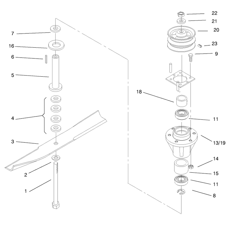 Center Spindles and Blade