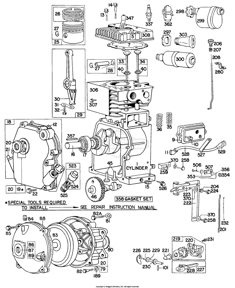 Cylinder,Crankcase,Gear Case