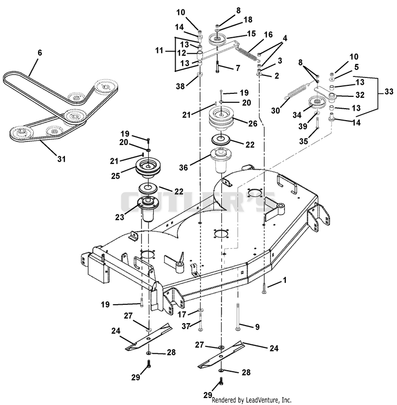 48" And 52" Belts, Idlers And Blades