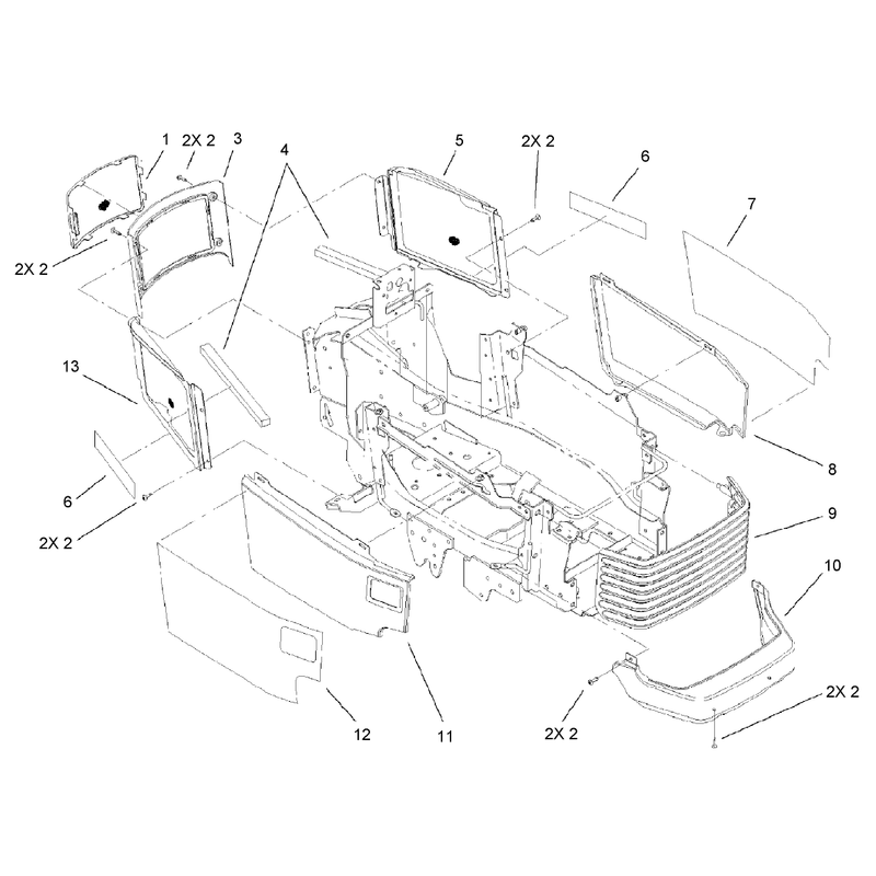 Grill and Side Panel Assembly