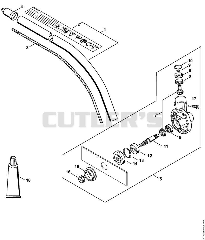FC 90: Drive tube assembly, Gear head