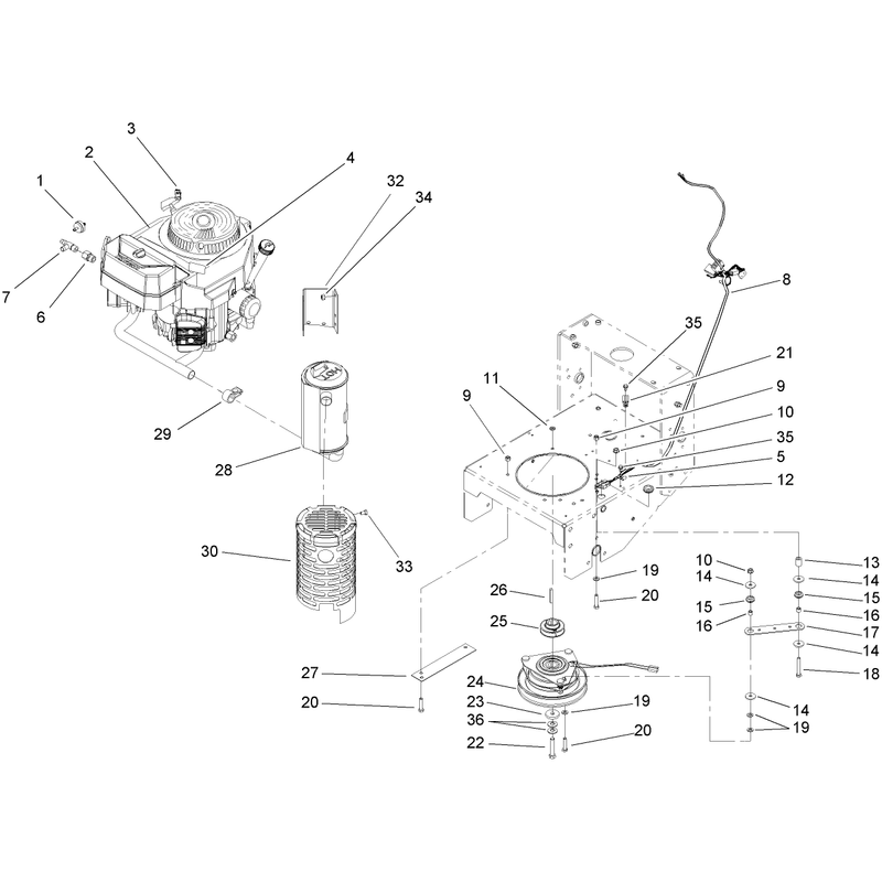 Engine and Clutch Assembly