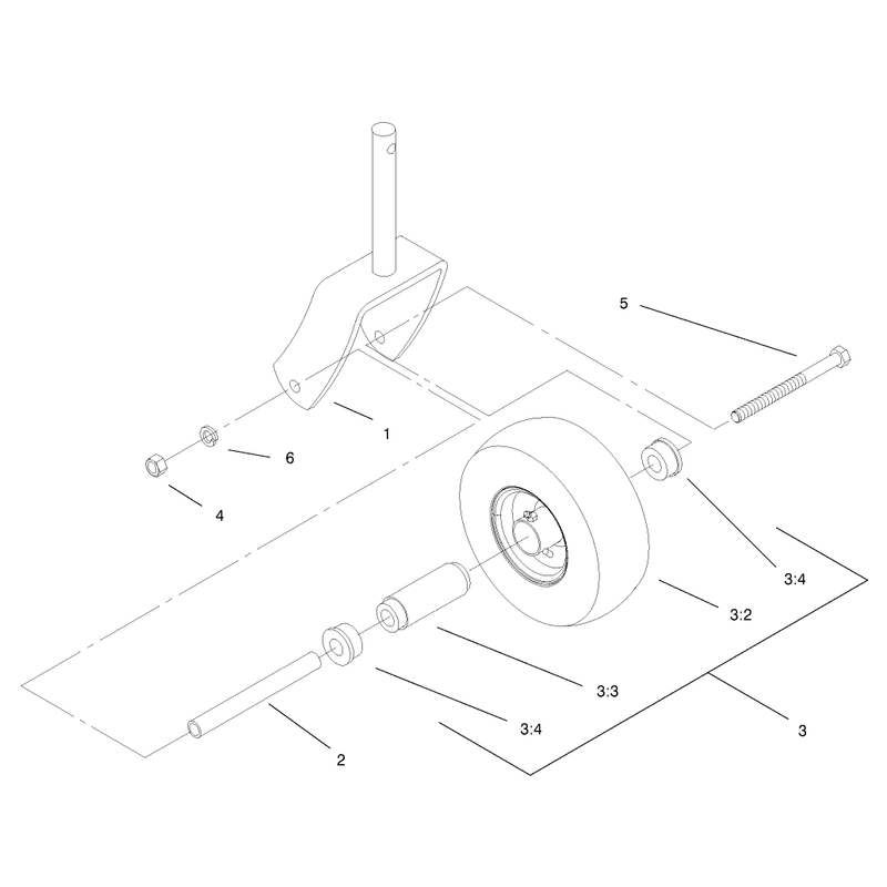 Caster and Wheel Assembly No 1-322154