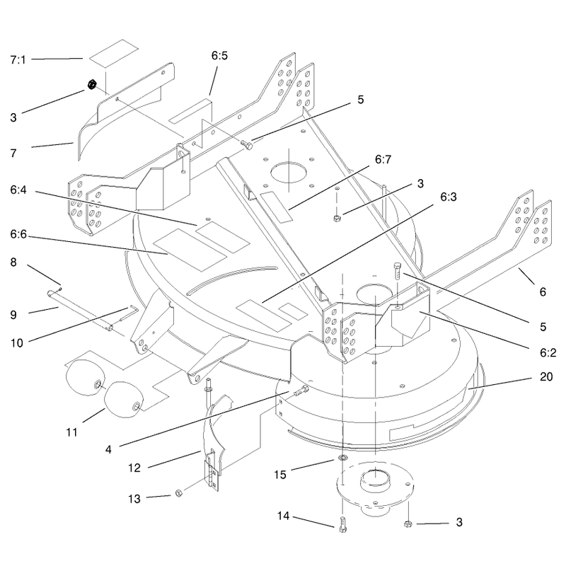 Rollers Covers and Deck Support Assembly