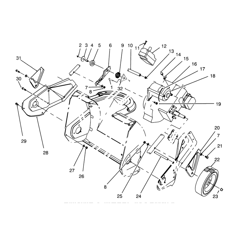 Engine & Wheel Assembly Model 38170 (all) & Model 38175-Serial # 4906610 & Up