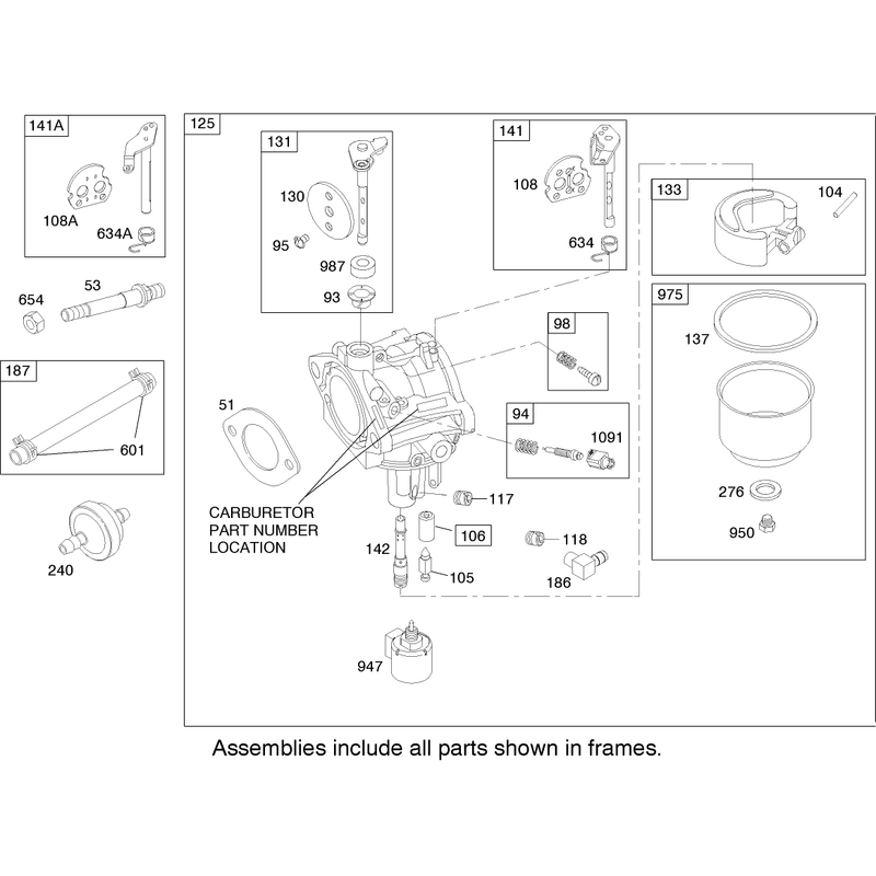 Carburetor Assembly Briggs and Stratton 280h07-0166-e1