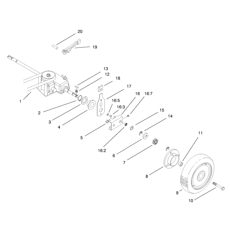 Gear Case and Rear Wheel Assembly