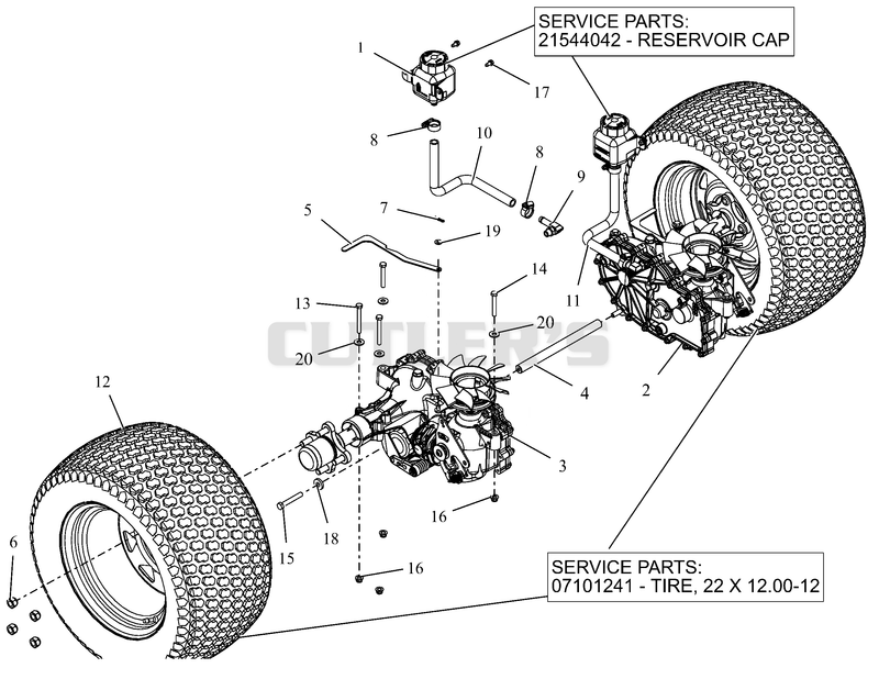 Rear Tires And Transaxles - 60"