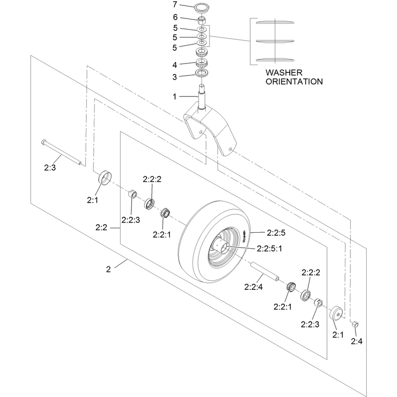 Caster Wheel and Fork Assembly