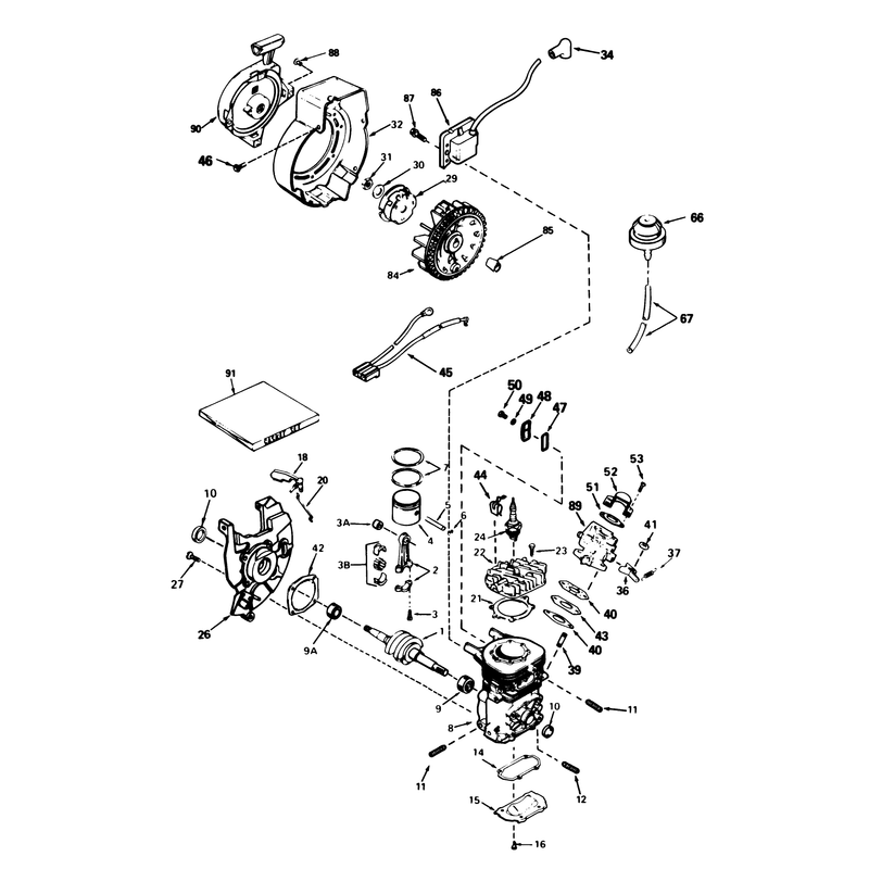 Engine Tecumseh Model No. Ah-600 Type 1623-N