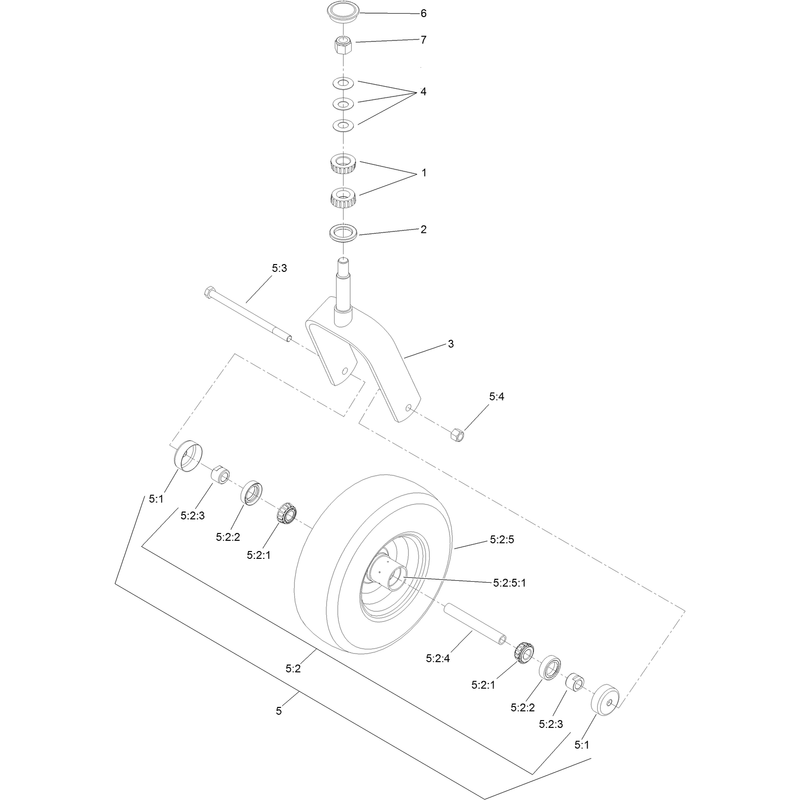 Caster Wheel and Fork Assembly