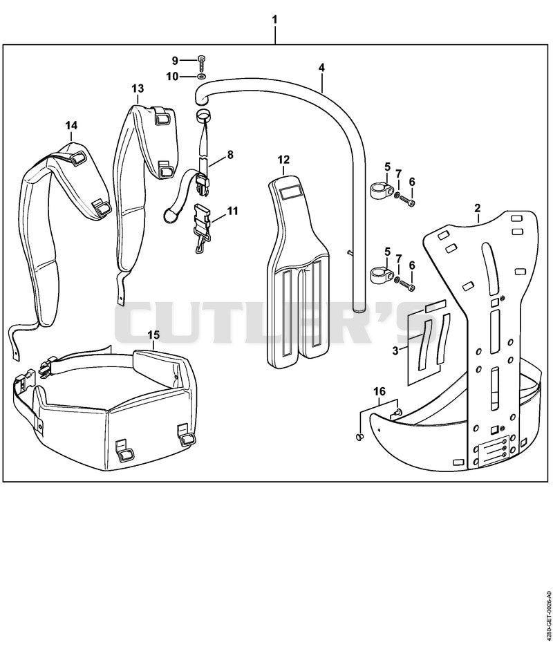 Back mounted support system RTS HL 100