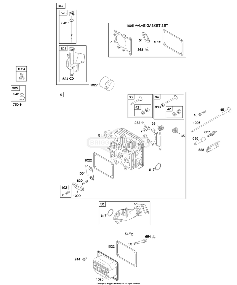 Cylinder Head, Gasket Set - Valve, Lubrication, Valves
