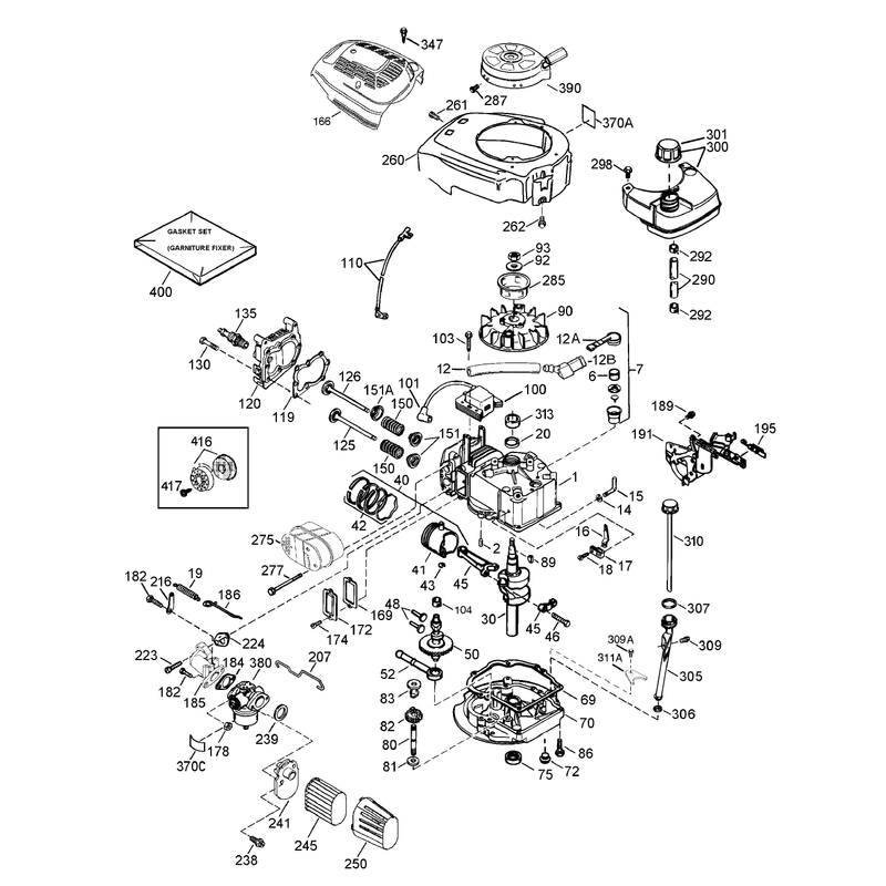 Engine Assembly Tecumseh LEV120-361541B