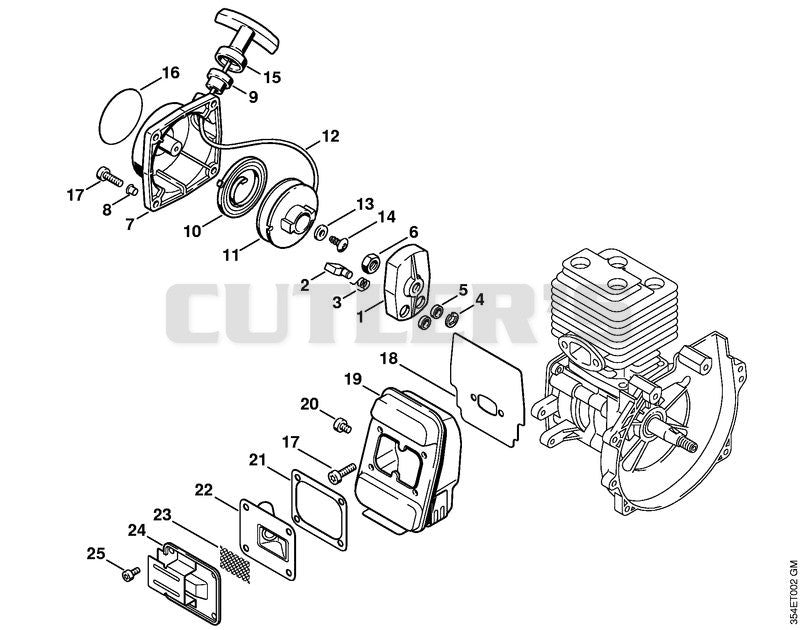 Rewind starter, Muffler