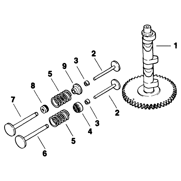 Camshaft and Valves Engine Kohler Model No Mv16s Type 56519